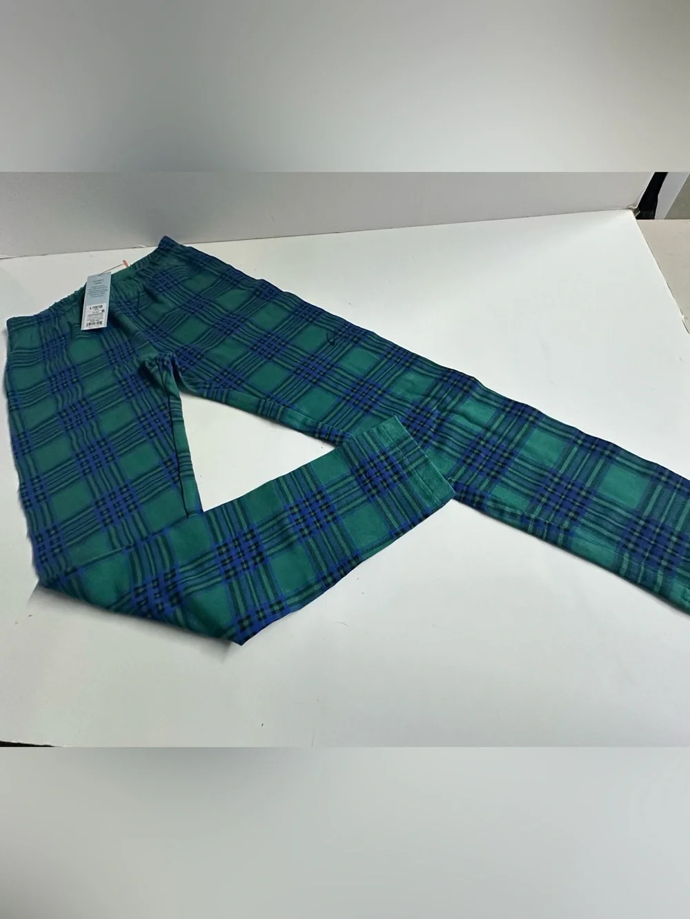 Cat & Jack Green and Blue Plaid Kids Leggings